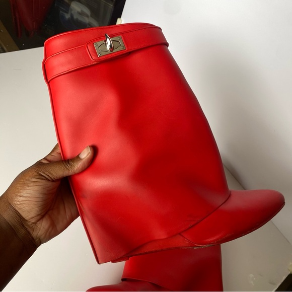 Givenchy Red Ankle Shark Boots - Size 41 - Old Style - Picture 9 of 16